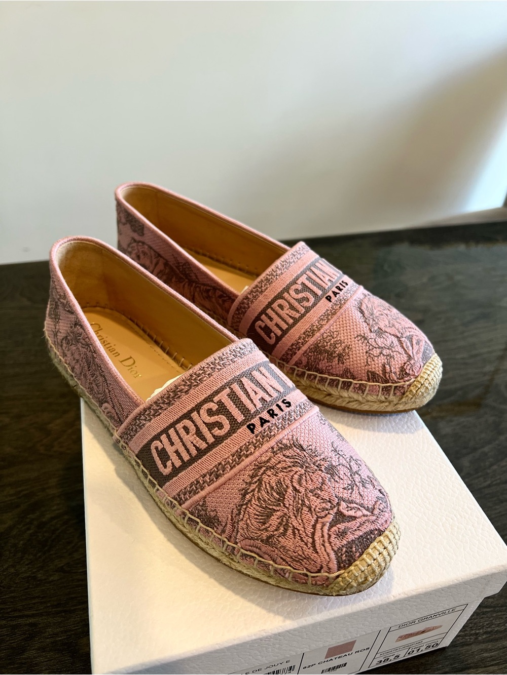 Christian Dior Pink Canvas Espadrilles